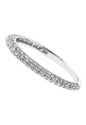 3 Sided Micro Pav?? Set Diamonds, Ladies Gold Band (Stackable RIng)