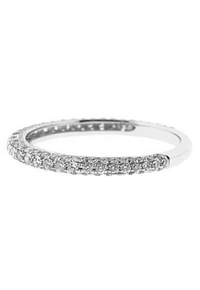 3 Sided Micro Pav?? Set Diamonds, Ladies Gold Band (Stackable RIng)