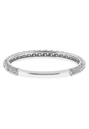 3 Sided Micro Pav?? Set Diamonds, Ladies Gold Band (Stackable RIng)