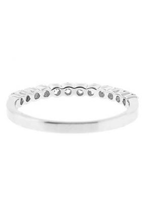 Micro Prong Set 12 Diamond Ladies White Gold Band (Stackable Ring)