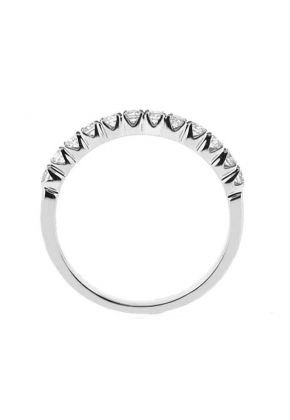 Micro Prong Set 12 Diamond Ladies White Gold Band (Stackable Ring)