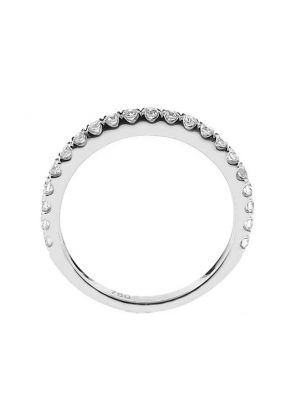 Single Row Micro-Prong Set Band with Round Diamonds in 18k White Gold