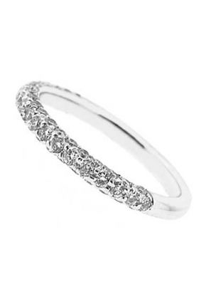 Three Side Micro-Pav?? Set Band with Round Diamonds in 18k White Gold (Stackable Ring)