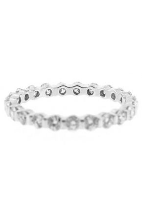 Eternity Band with Channel Set Round Diamonds in 18k White Gold