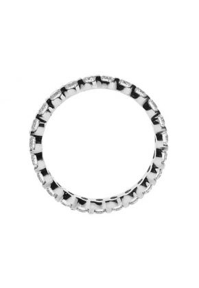 Eternity Band with Channel Set Round Diamonds in 18k White Gold