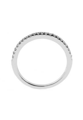 Single Row Band with Round Diamonds Set in 18k White Gold