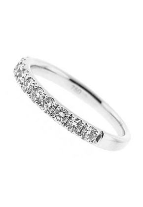 Single Row Band with Micro-Prong Set Round Diamonds in 18k White Gold