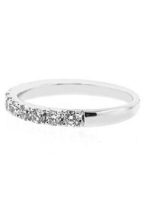 Single Row Band with Micro-Prong Set Round Diamonds in 18k White Gold