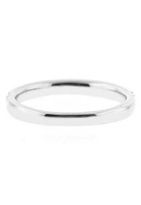 Single Row Band with Micro-Prong Set Round Diamonds in 18k White Gold