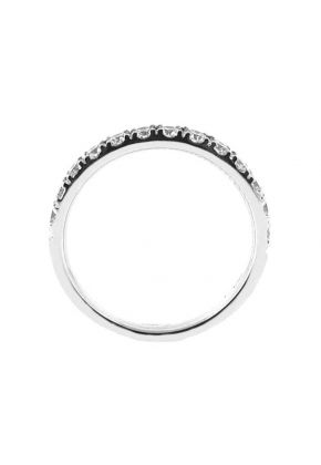 Single Row Band with Micro-Prong Set Round Diamonds in 18k White Gold