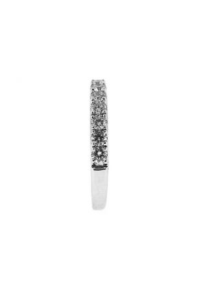 Single Row Band with Micro-Prong Set Round Diamonds in 18k White Gold