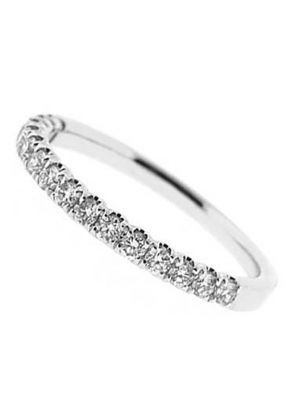 Single Row Micro-Prong Set Band with Round Diamonds in 18k White Gold