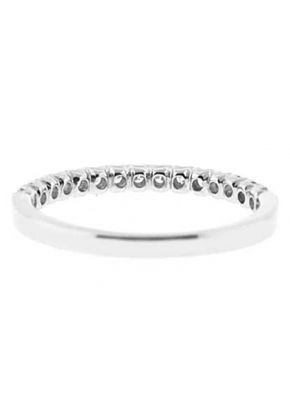 Single Row Micro-Prong Set Band with Round Diamonds in 18k White Gold