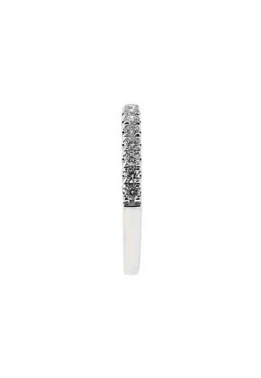 Single Row Micro-Prong Set Band with Round Diamonds in 18k White Gold