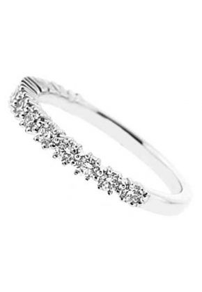 Single Row Prong Set Band with Round Diamonds in 18k White Gold