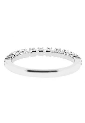 Single Row Prong Set Band with Round Diamonds in 18k White Gold