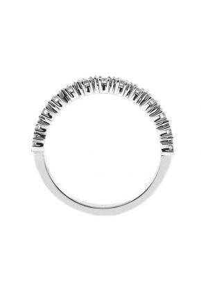 Single Row Prong Set Band with Round Diamonds in 18k White Gold