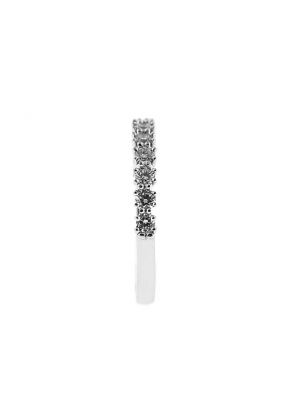 Single Row Prong Set Band with Round Diamonds in 18k White Gold