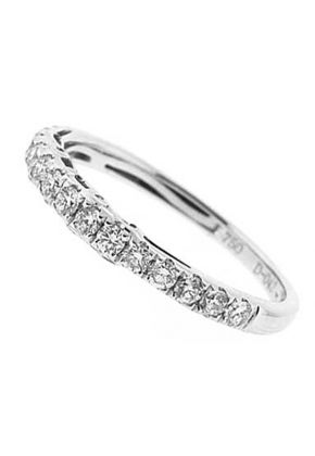 Filigree Band with Micro-Pav?? Set Round Diamonds in 18k White Gold