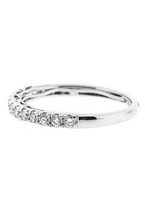 Filigree Band with Micro-Pav?? Set Round Diamonds in 18k White Gold