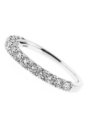 Single Row Prong Set Band with Round Diamonds in 18k White Gold