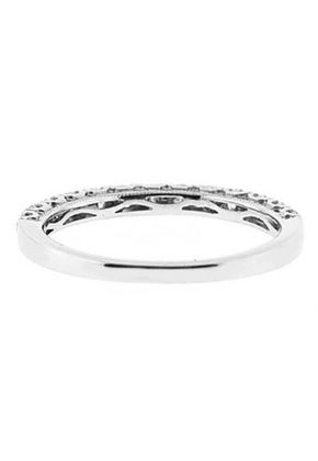 Single Row Prong Set Band with Round Diamonds in 18k White Gold