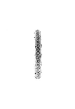 Three Side Band with Beaded Milgrain and Micro-Pav?? Set Round Diamonds in 18k White Gold