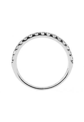 Single Row Micro-Prong Set Band with Round Diamonds in 18k White Gold