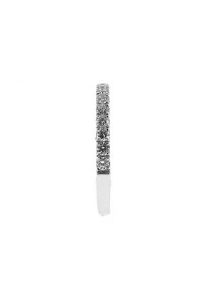 Single Row Micro-Prong Set Band with Round Diamonds in 18k White Gold