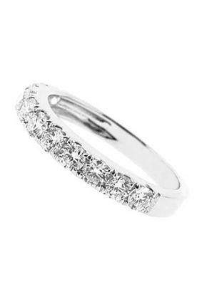 Single Row Micro-Prong Set Band with Round Diamonds in 18k White Gold