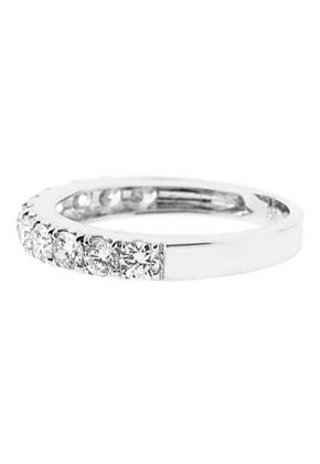 Single Row Micro-Prong Set Band with Round Diamonds in 18k White Gold