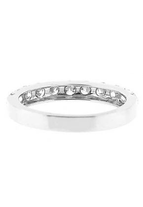Single Row Micro-Prong Set Band with Round Diamonds in 18k White Gold