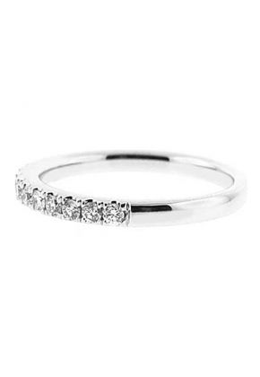 Single Row Micro-Prong Set Band with Round Diamonds in 18k White Gold