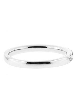 Single Row Micro-Prong Set Band with Round Diamonds in 18k White Gold