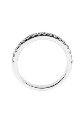 Single Row Micro-Prong Set Band with Round Diamonds in 18k White Gold