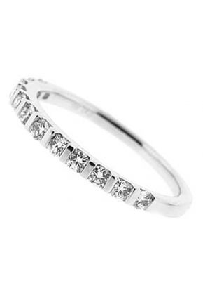 Channel Set Single Row Band with Round Diamonds in 18k White Gold