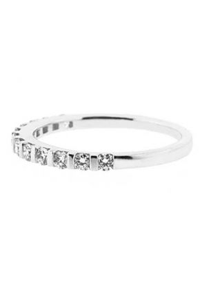 Channel Set Single Row Band with Round Diamonds in 18k White Gold