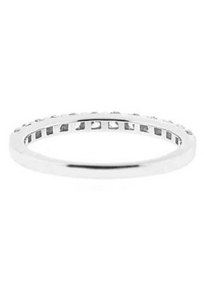 Channel Set Single Row Band with Round Diamonds in 18k White Gold