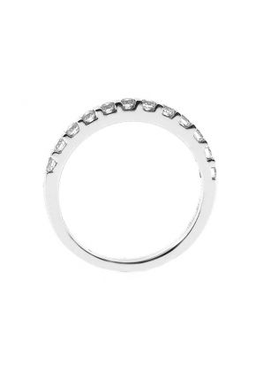 Channel Set Single Row Band with Round Diamonds in 18k White Gold