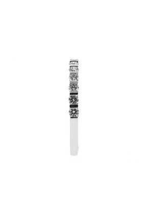 Channel Set Single Row Band with Round Diamonds in 18k White Gold