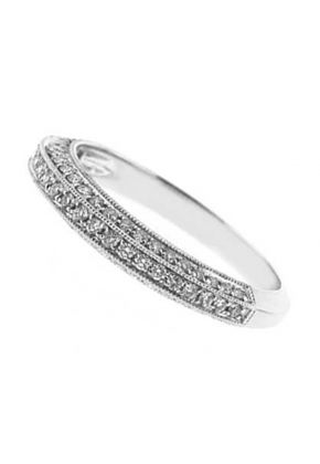 Three Side Band with Micro-Prong Set Round Diamonds Bordered by Beaded Milgrain in 18k White Gold