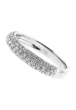 Pav?? Set Band with Round Diamonds in 18k White Gold