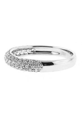 Pav?? Set Band with Round Diamonds in 18k White Gold