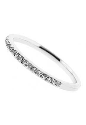 Single Row Band with Round Diamonds Set in 18k White Gold