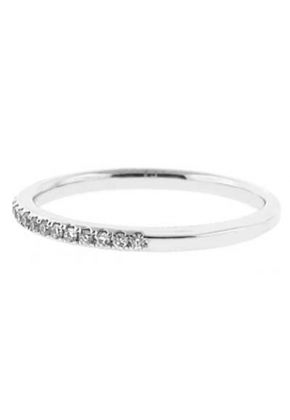 Single Row Band with Round Diamonds Set in 18k White Gold
