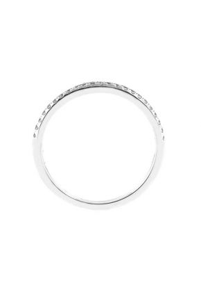 Single Row Band with Round Diamonds Set in 18k White Gold