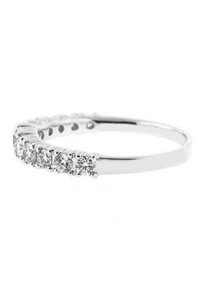 Single Row Prong Set Band with Round Diamonds in 18k White Gold