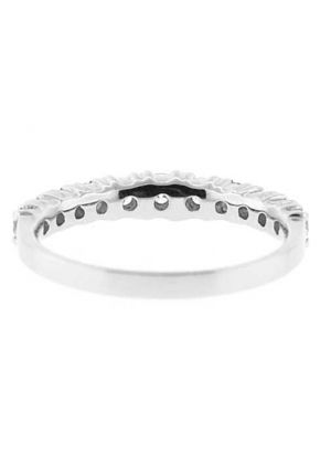 Single Row Prong Set Band with Round Diamonds in 18k White Gold