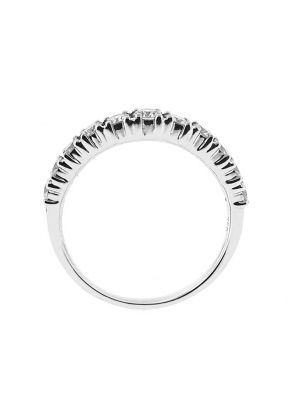 Single Row Prong Set Band with Round Diamonds in 18k White Gold
