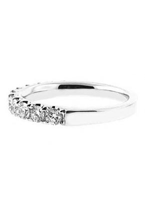 Single Row Micro-Prong Set Band with Round Diamonds in 18k White Gold